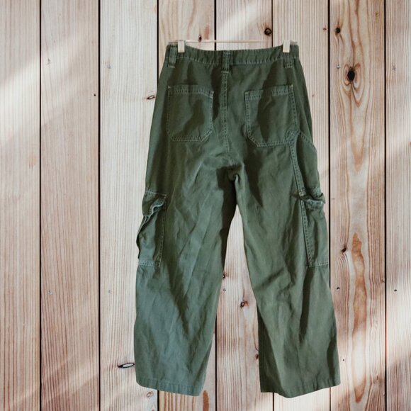 HT Demin, High Rise Carpenter Crop Pants, Size 3 (Waist 30) - Green - Picture 2 of 2